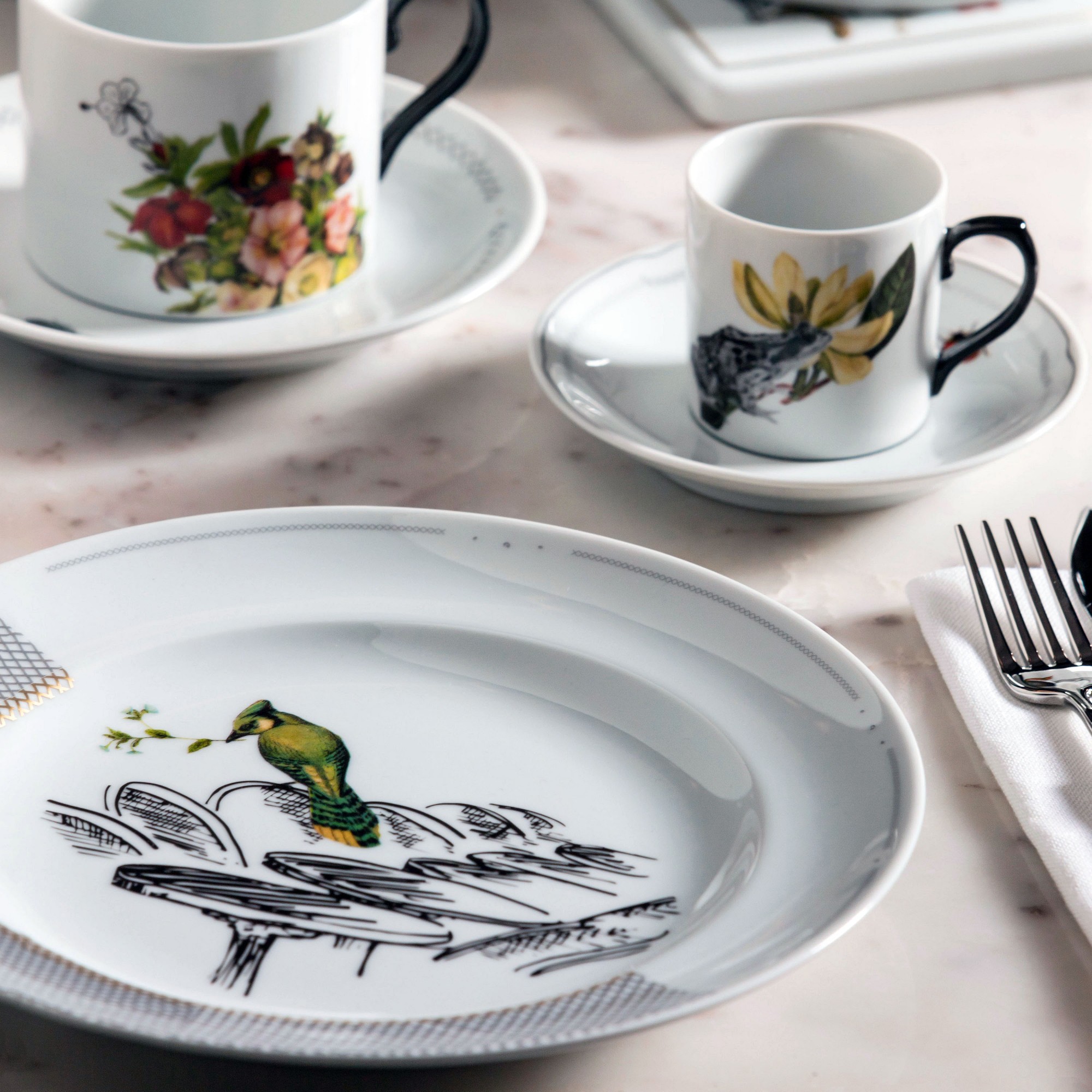 Petites Histoires Dessert Plates, Set of 4