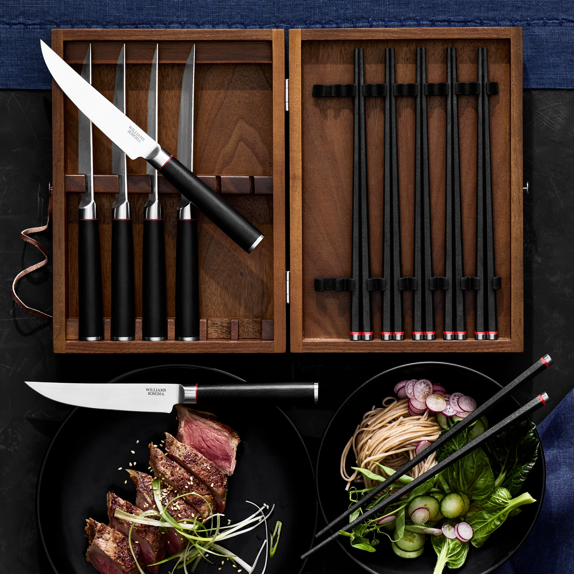 Williams Sonoma Chopsticks and Steak Knife, Set of 12