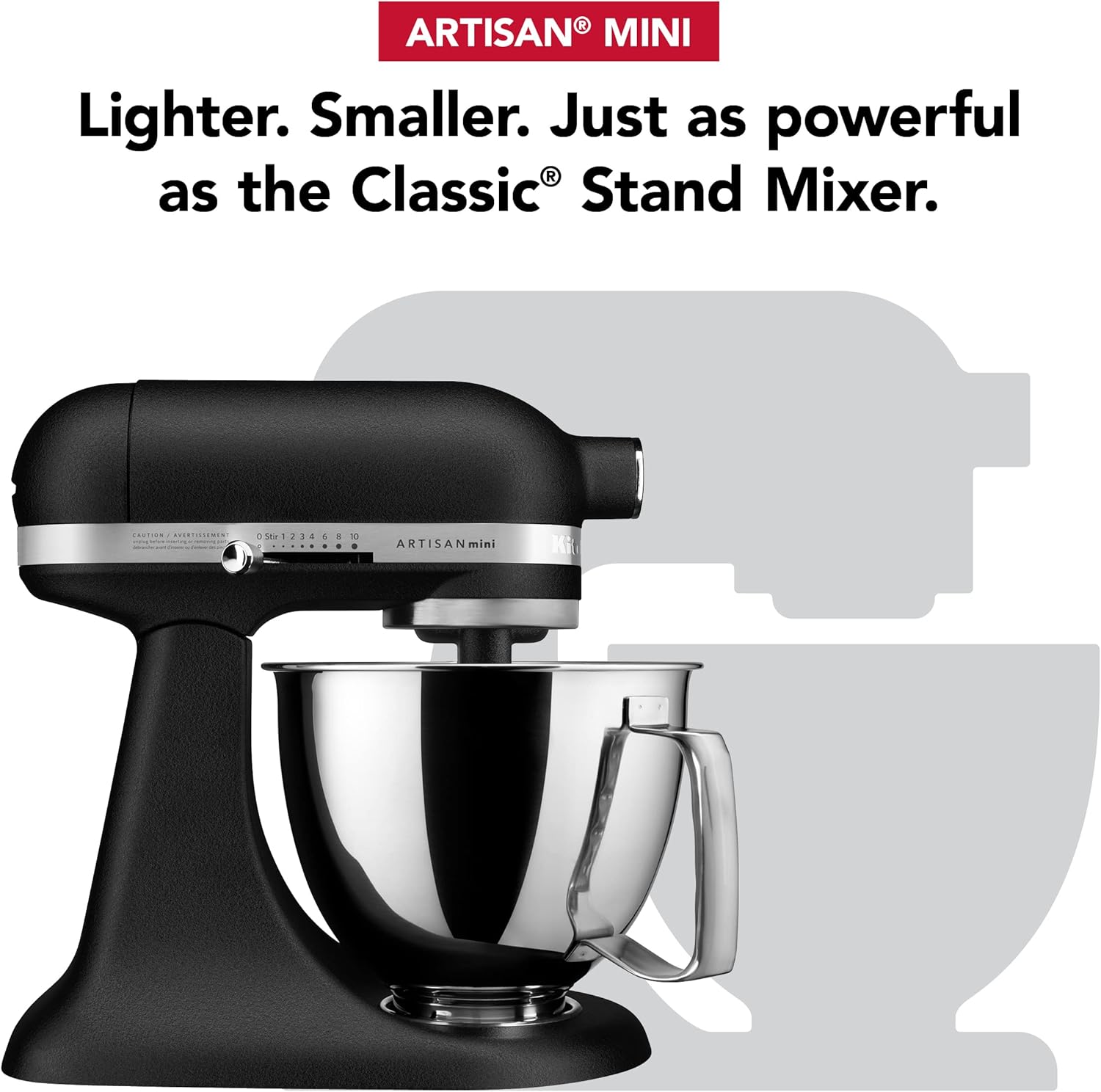 KitchenAid Artisan Mini 3.5 Quart Tilt-Head Stand Mixer - KSM3316X - Black Matte