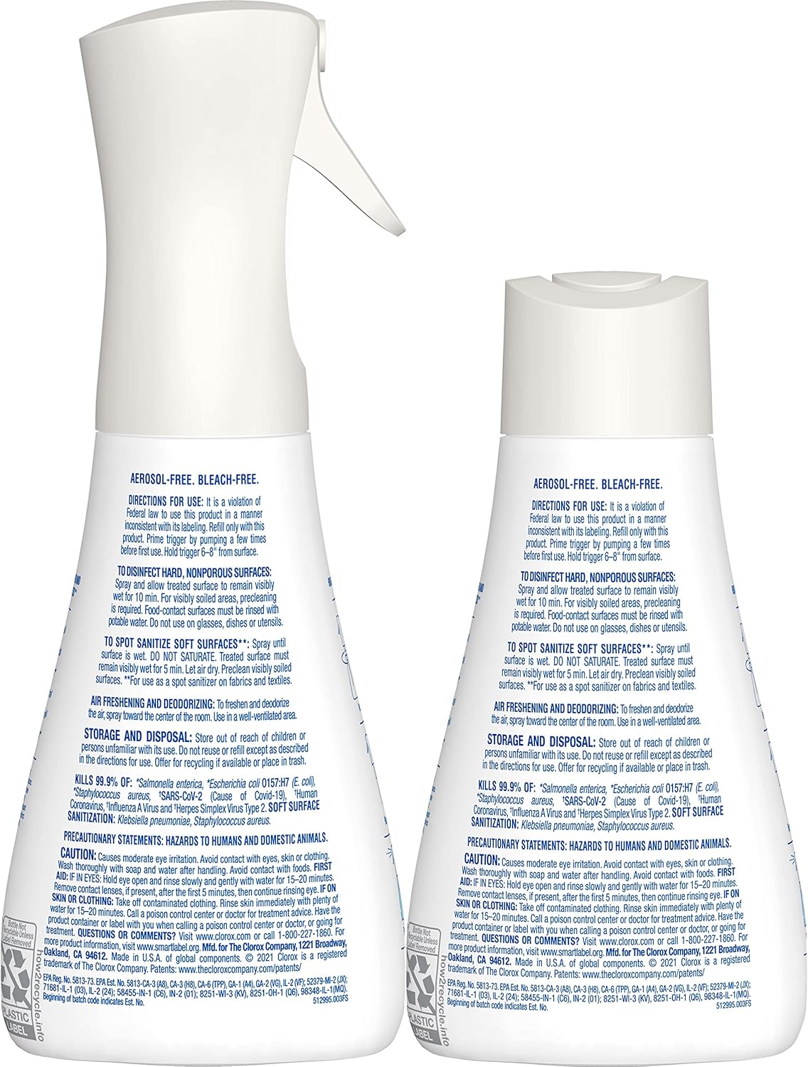 Clorox Disinfecting Mist, Lemon and Orange Blossom, Household Essentials, 1 Spray Bottle and 1 Refill, 16 Fl Oz Each