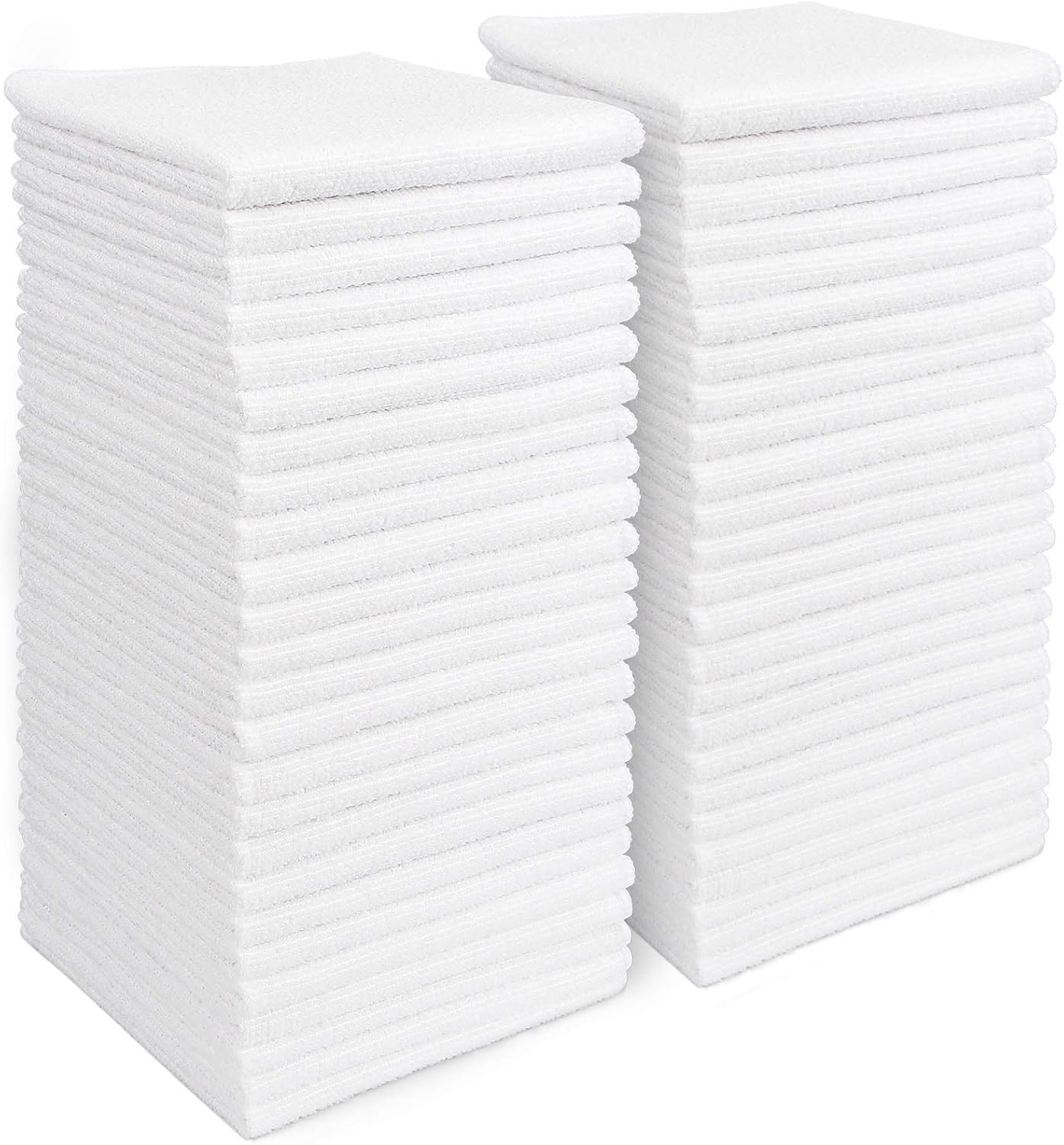 AIDEA Microfiber Cleaning Cloths White-50PK, Absorbent Cleaning Rags, Lint-Free Rags, Kitchen Towels Dusting Cloth, Bar Rags for Cleaning, Cleaning Towels Wash Cloth, Dish Towels White-11.5