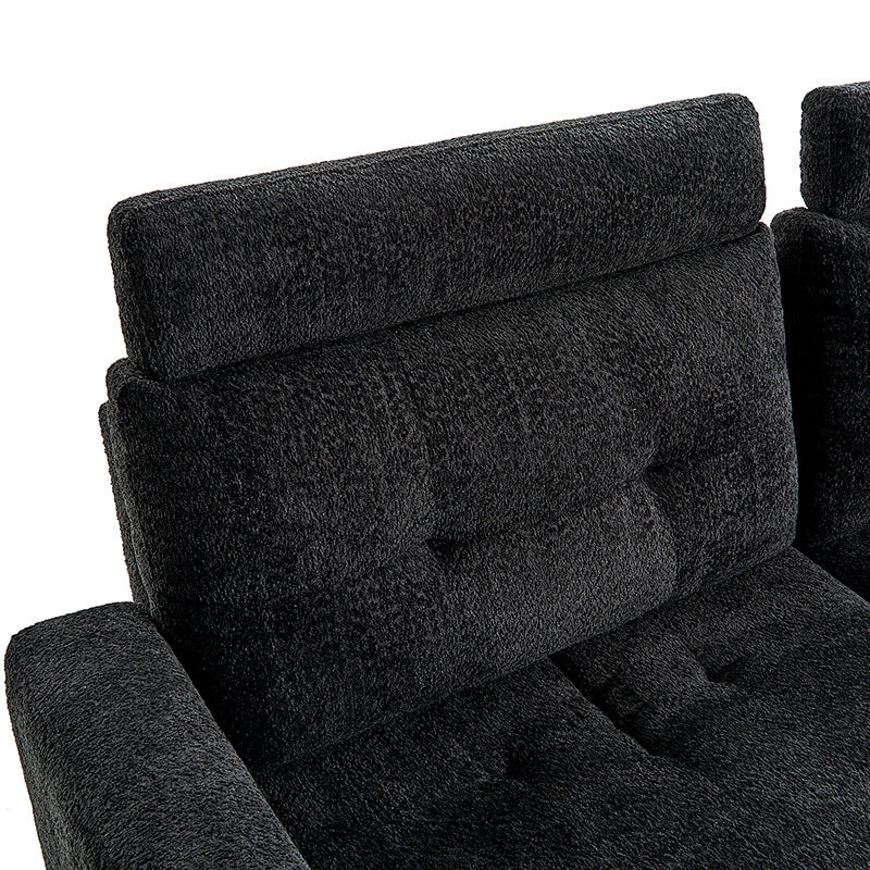 Constantin Modern Storage Button-Tufted Sectional Sofa with Adjustable Backrest