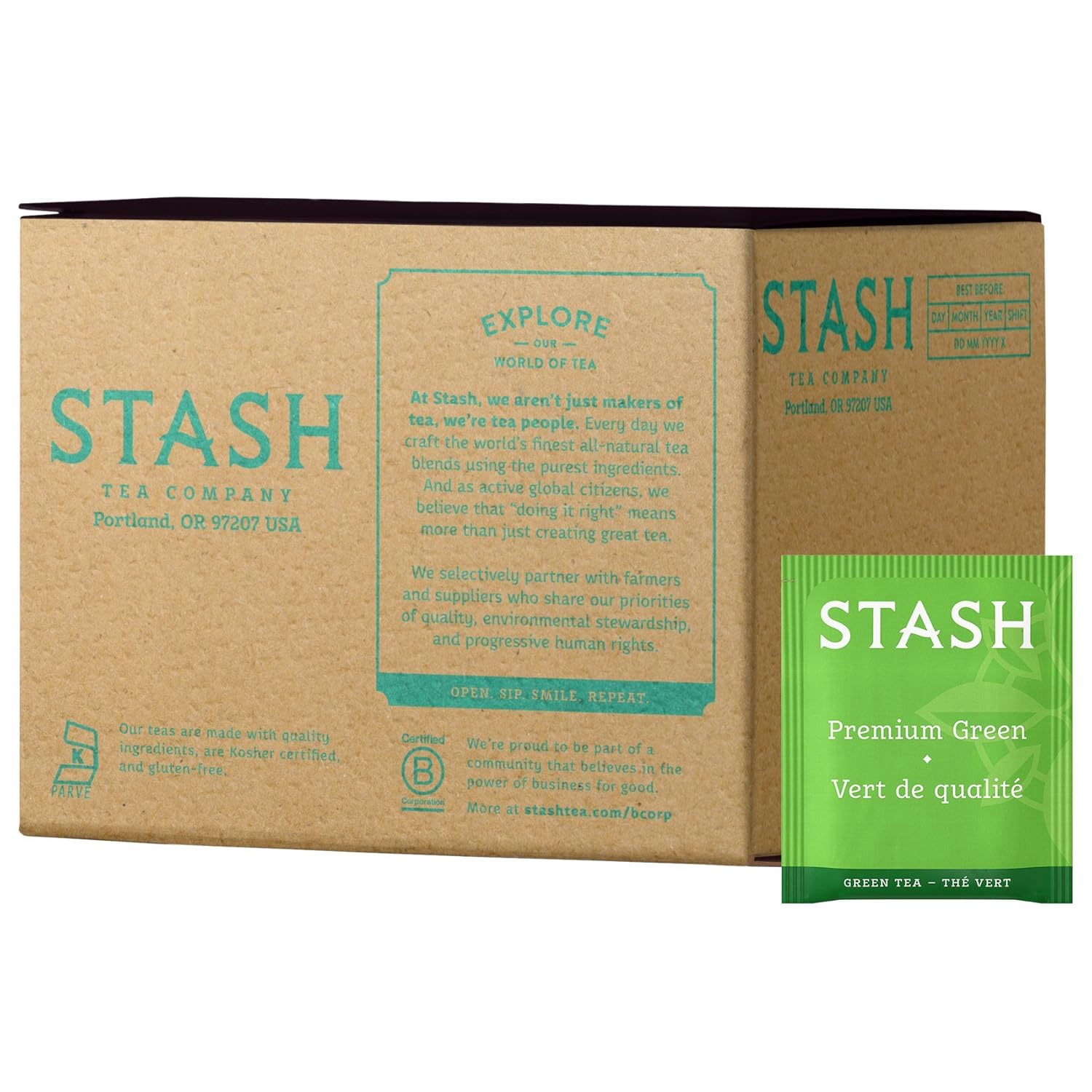 Stash Tea Double Bergamot Earl Grey Black Tea, Box of 100 Tea Bags