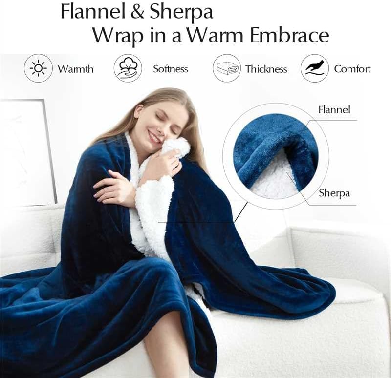 Heated Blanket Throw Size, Soft and Cozy Electric Heating Blanket for Bed, Automatic Safety System 6 Heating Levels & 4 Hours Auto-Off, 50