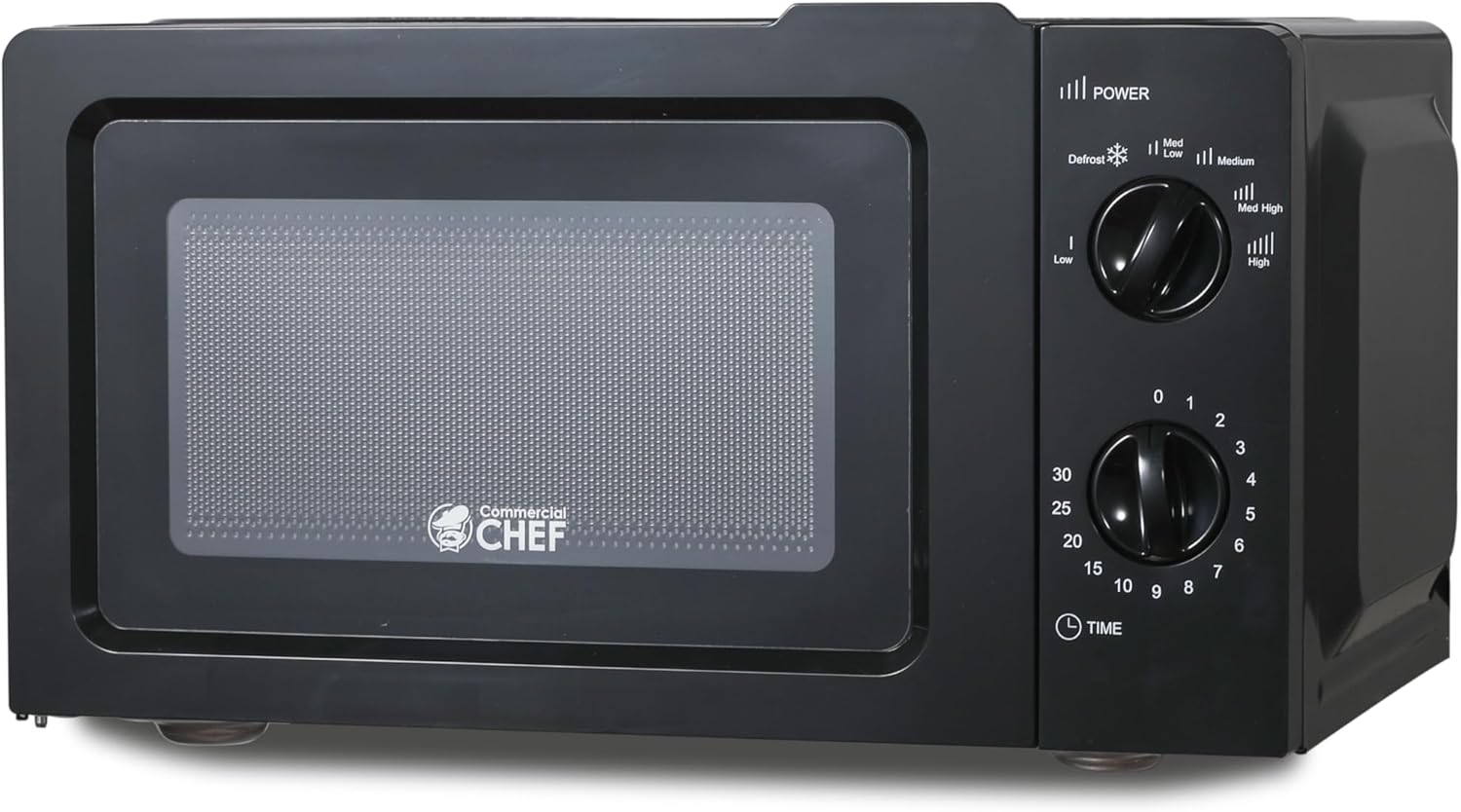 COMMERCIAL CHEF 0.6 Cubic Foot Microwave with 6 Power Levels, Small Microwave with Grip Handle, 700W Countertop Microwave with 30 Minute Timer and Mechanical Dial Controls, White