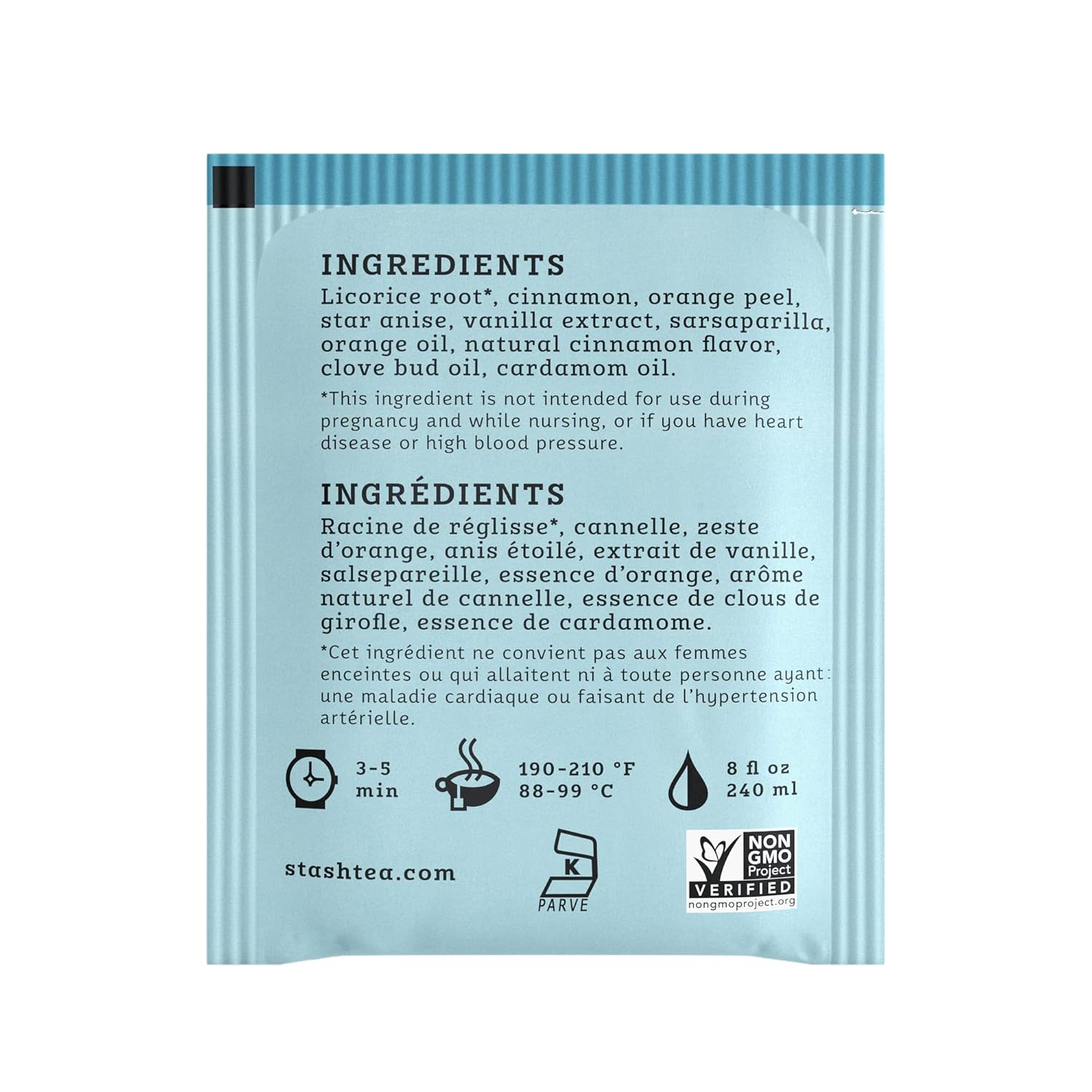 Stash Tea Double Bergamot Earl Grey Black Tea, Box of 100 Tea Bags