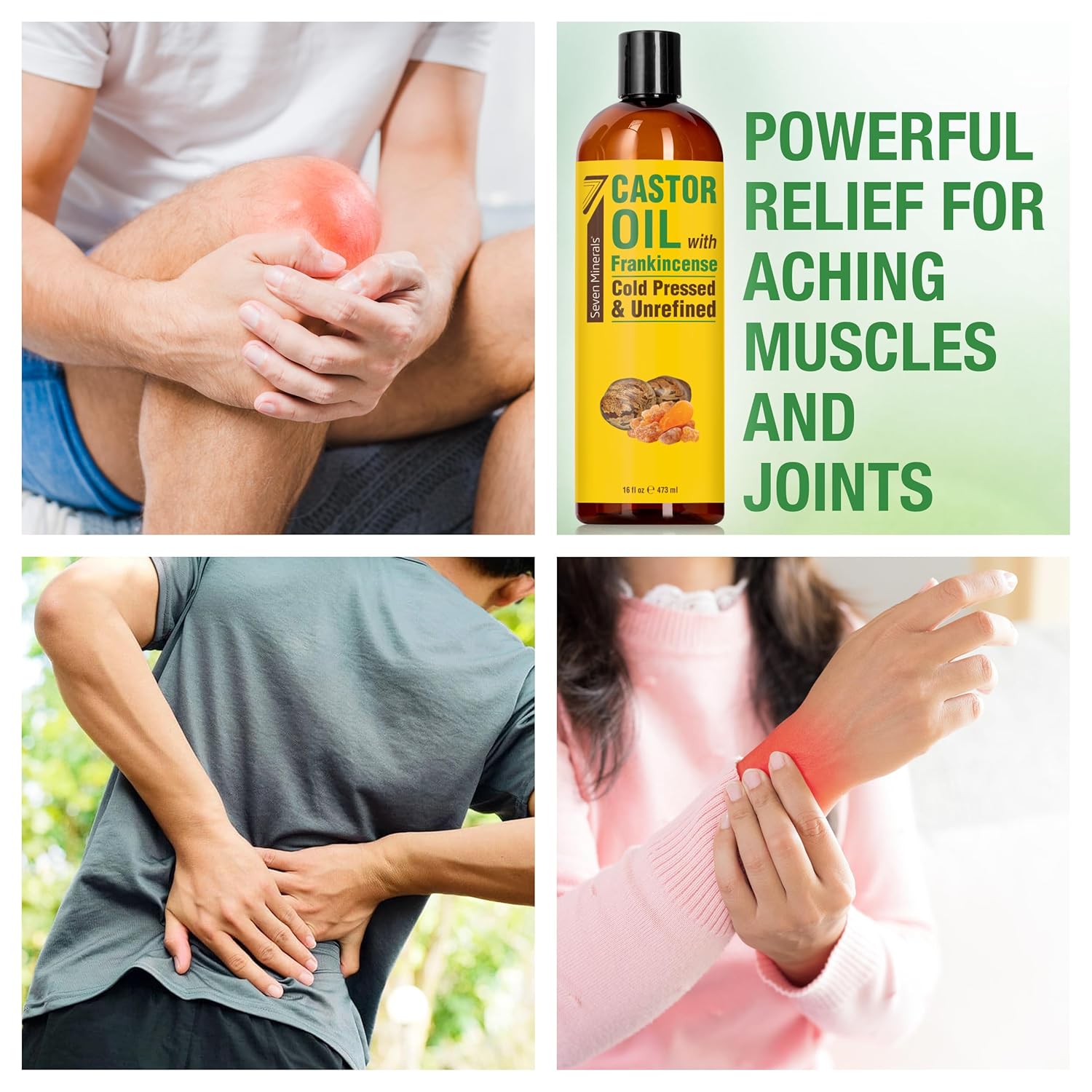 Pure Cold Pressed Castor Oil - Big 32 fl oz Bottle - Unrefined & Hexane Free - 100% Pure Castor Oil for Hair Growth, Thicker Eyelashes & Eyebrows, Dry Skin, Healing, Hair Care, Joint and Muscle Pain