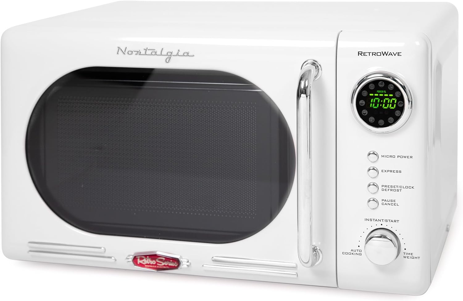 Nostalgia Retro Compact Countertop Microwave Oven - 0.7 Cu. Ft. - 700-Watts with LED Digital Display - Child Lock - Easy Clean Interior - Aqua