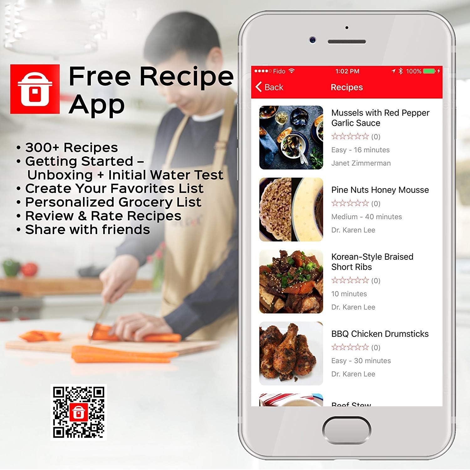 Instant Pot Duo 7-in-1 Electric Pressure Cooker, Slow Cooker, Rice Cooker, Steamer, Sauté, Yogurt Maker, Warmer & Sterilizer, Includes App With Over 800 Recipes, Stainless Steel, 8 Quart