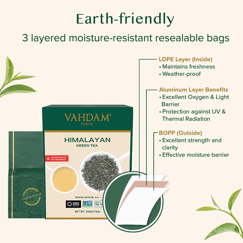 VAHDAM, Organic Turmeric Ginger Herbal Tea Bags (100 Pyramid Tea Bags) Caffeine Free, Non GMO, Gluten Free | 100% Pure Herbal Blend - Savory & Spicy | Plant-Based Tea Bags | Resealable Ziplock Pouch