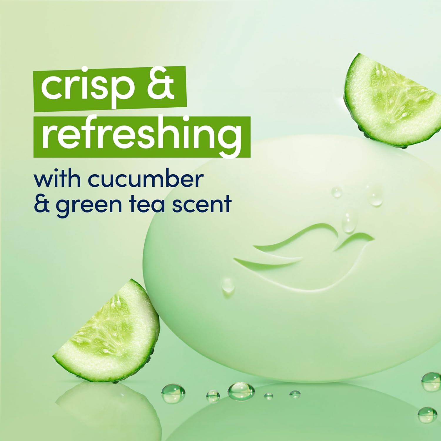 Dove Skin Care Beauty Bar For Softer Skin Cucumber and Green Tea More Moisturizing Than Bar Soap 3.75 oz, 14 Bars