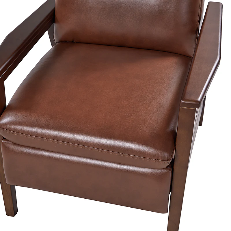 Rainer Timeless Elegance Faux Leather Solid Wood Recliner