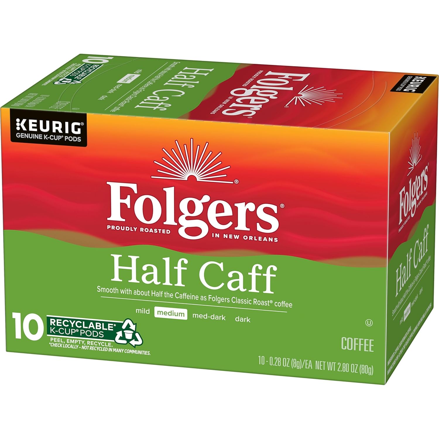 Folgers Classic Roast Medium Roast Coffee, 72 Keurig K-Cup Pods