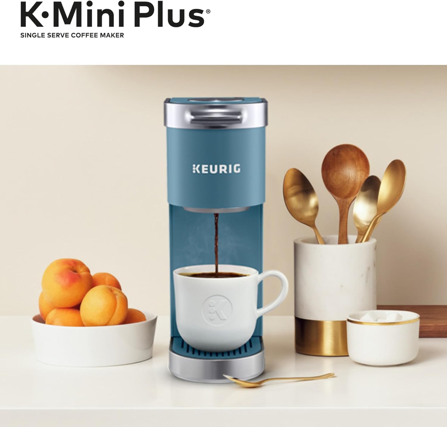 Keurig K-Mini Plus Single Serve K-Cup Pod Coffee Maker, with 6 to 12oz Brew Size, Stores up to 9 K-Cup Pods, Travel Mug Friendly, Matte Black
