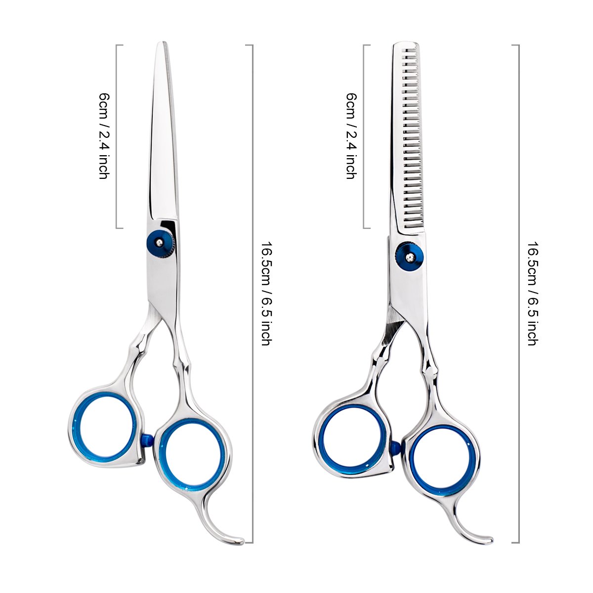 Hair Cutting Scissors Professional Home Haircutting Barber/Salon Thinning Shears Kit with Comb and Case for Men/Women (Silver)