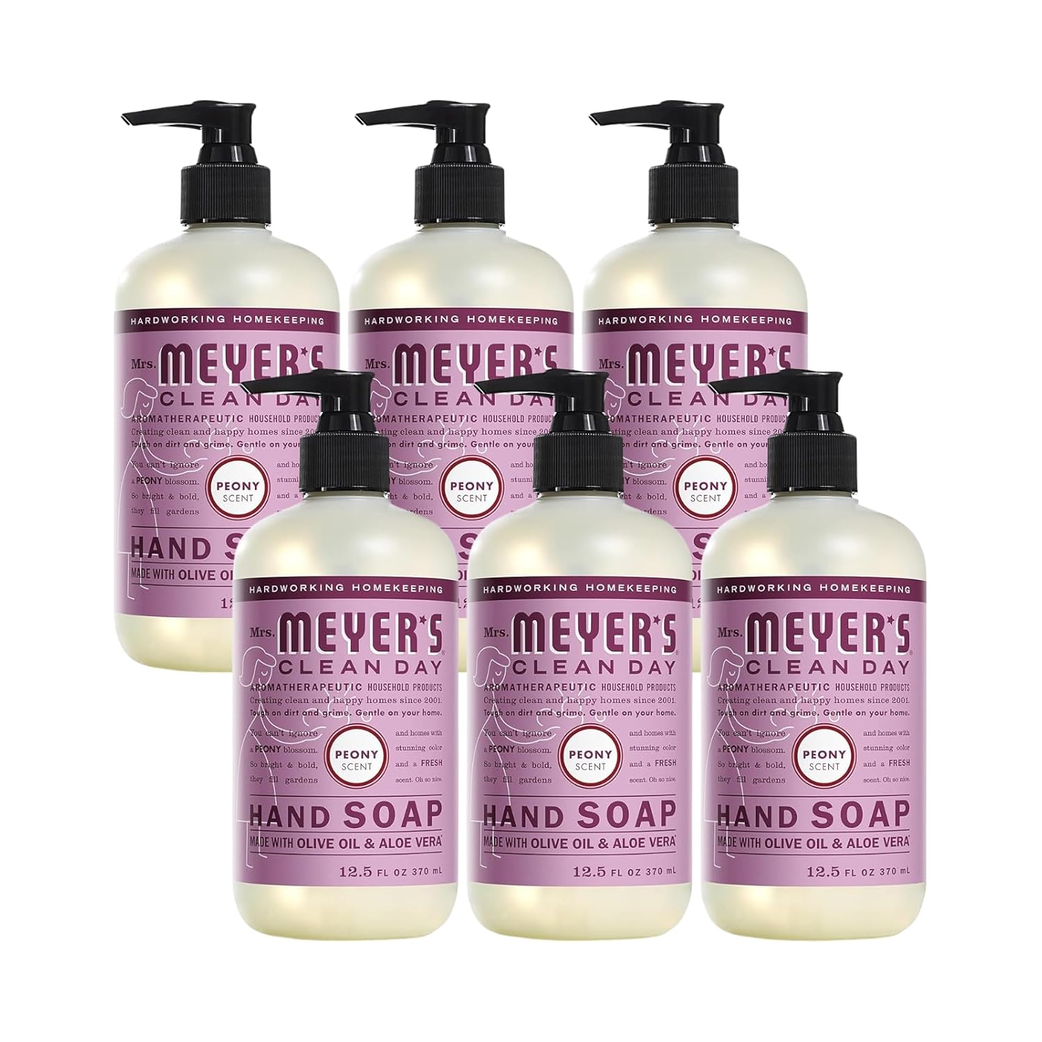 MRS. MEYER'S CLEAN DAY Hand Soap, Made with Essential Oils, Biodegradable Formula, Honeysuckle, 12.5 fl. oz - Pack of 3