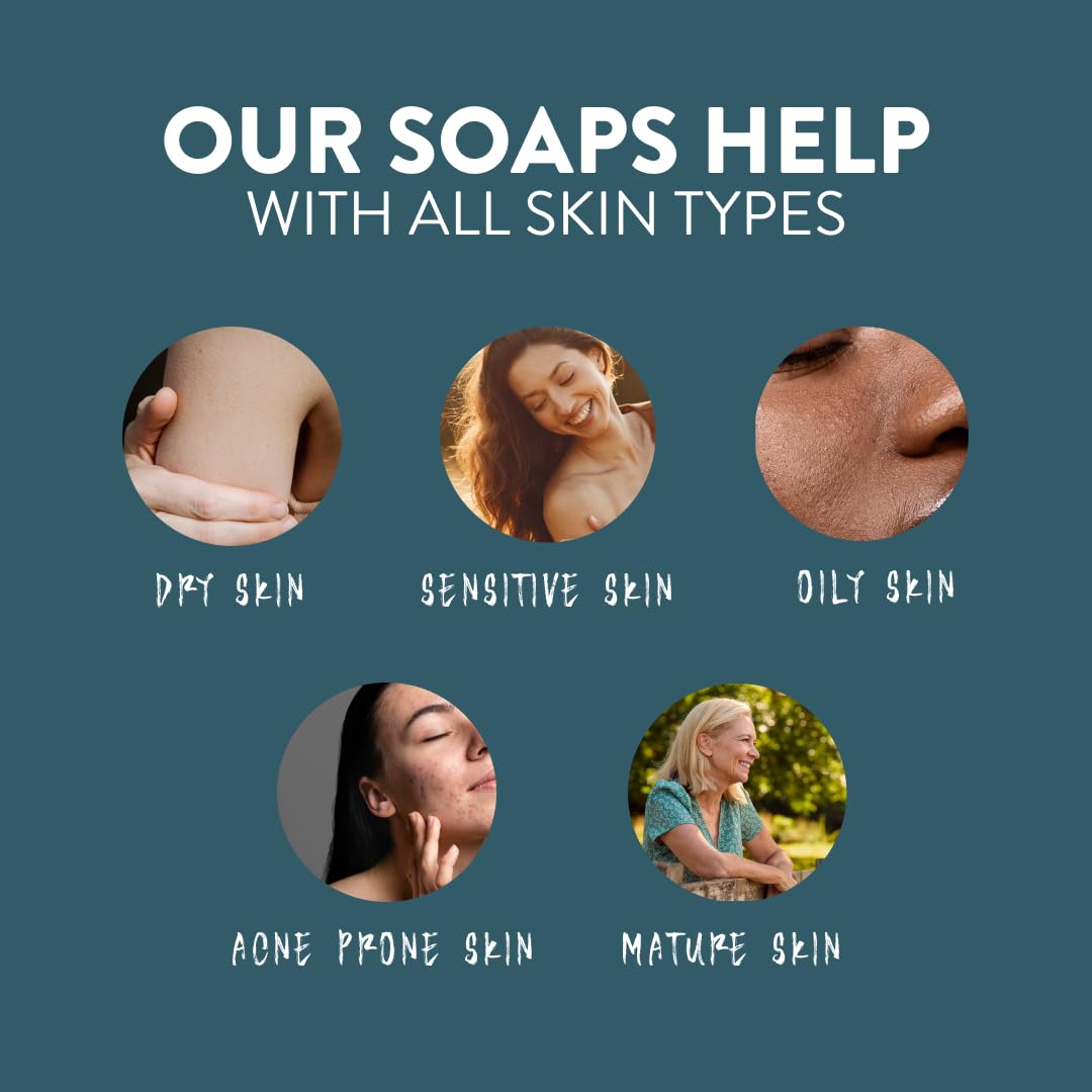 Handmade in Canada, Plant Based Cold Process Natural Bar Soap, With Premium Essential Oils, Dry Skin, Pack of 6 (Most Popular)