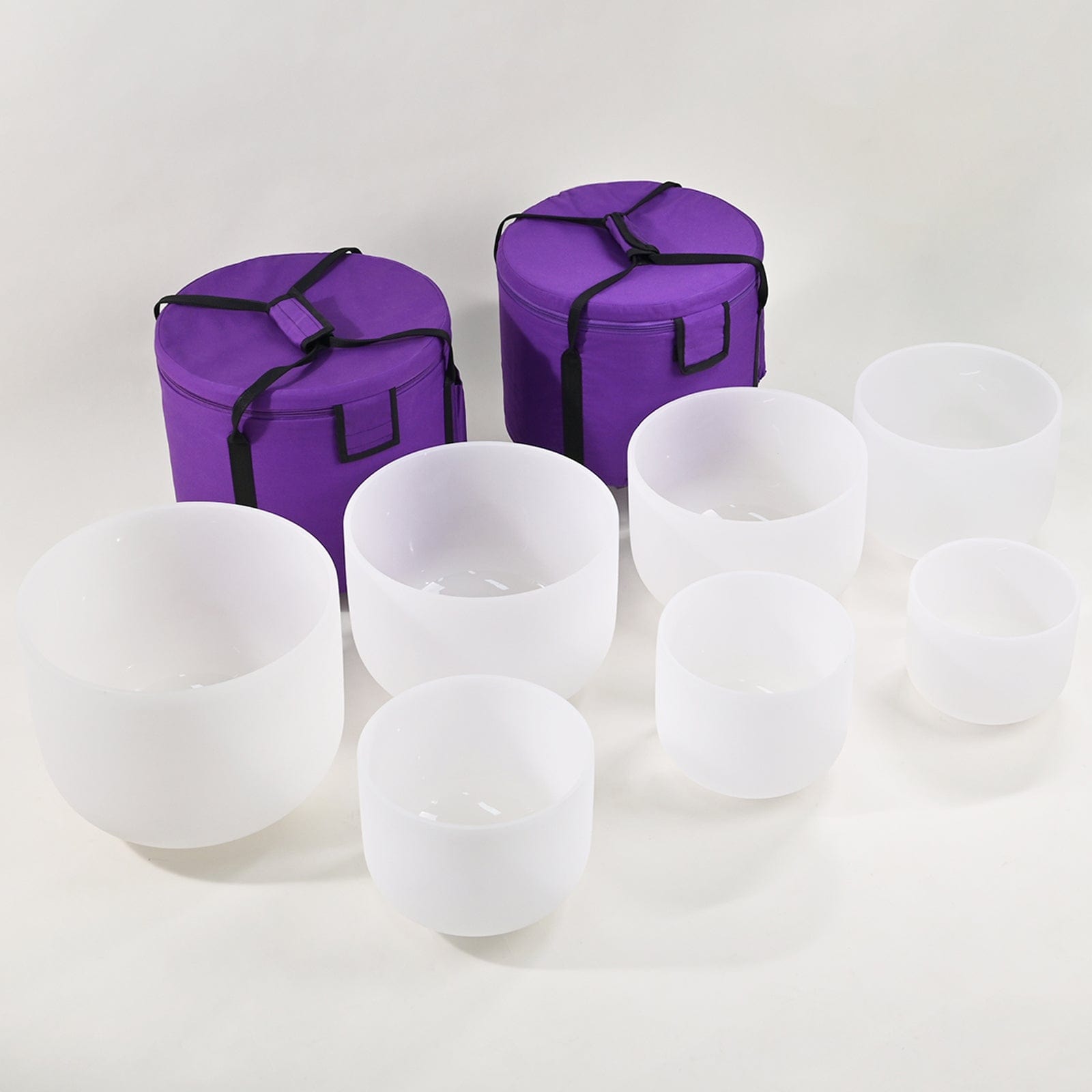 Crystal Singing Bowl Set - 7 Chakra Tuned - Complete Healing - 432 Hz - Largest Size 9” to 16”