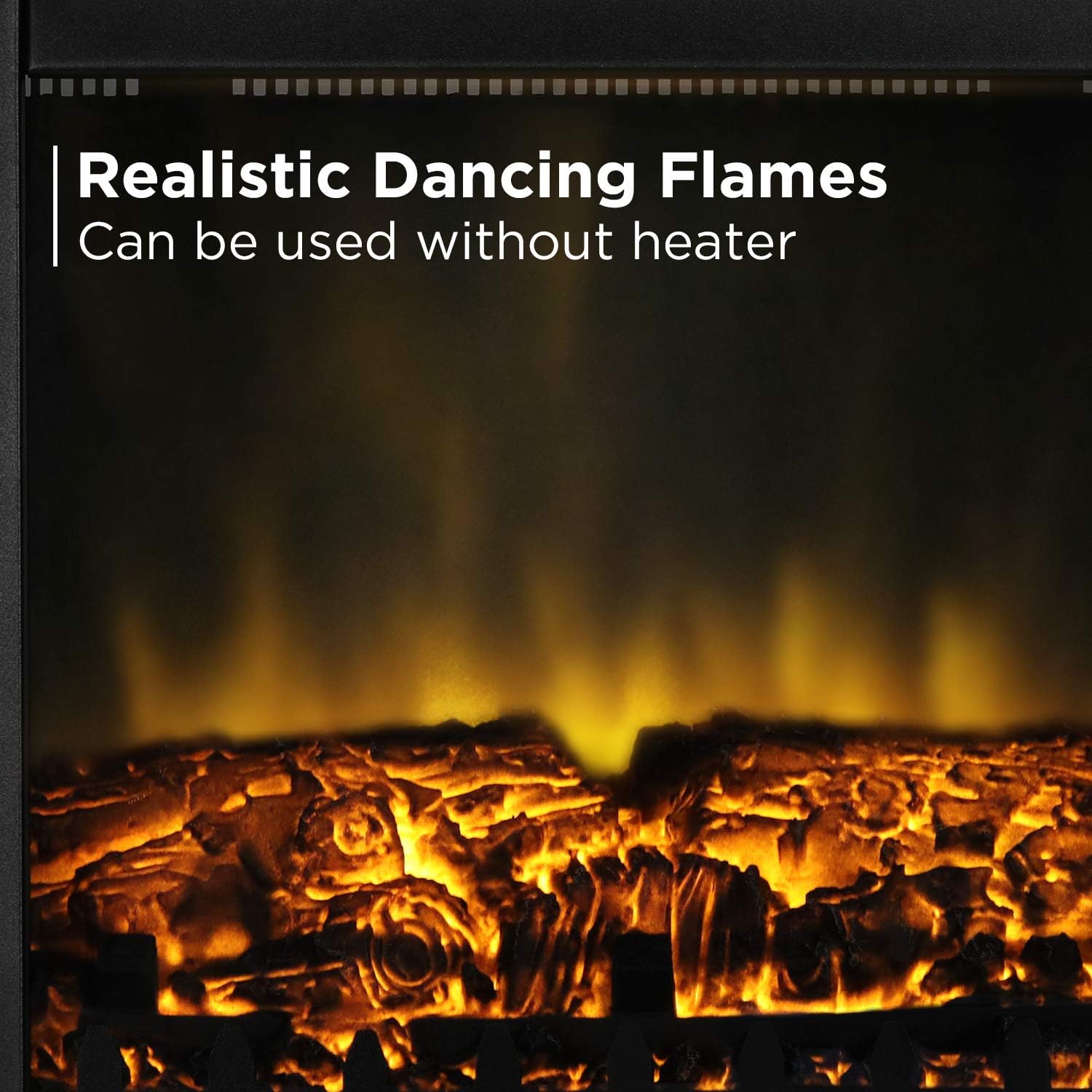 TURBRO Suburbs TS17 Compact Electric Fireplace Stove, 18” Freestanding Stove Heater with Realistic Flame - CSA Certified - Overheating Safety Protection - for Small Spaces - 1400W