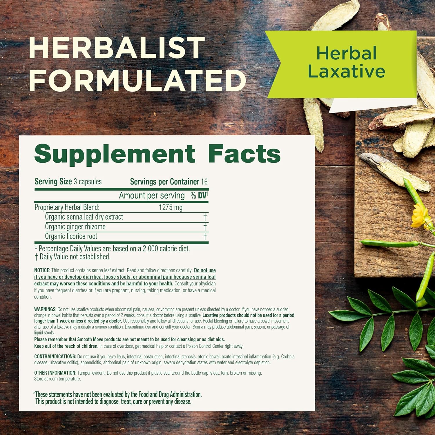 Traditional Medicinals Smooth Move, Helps Relieve Constipation Overnight, 16 Teabags