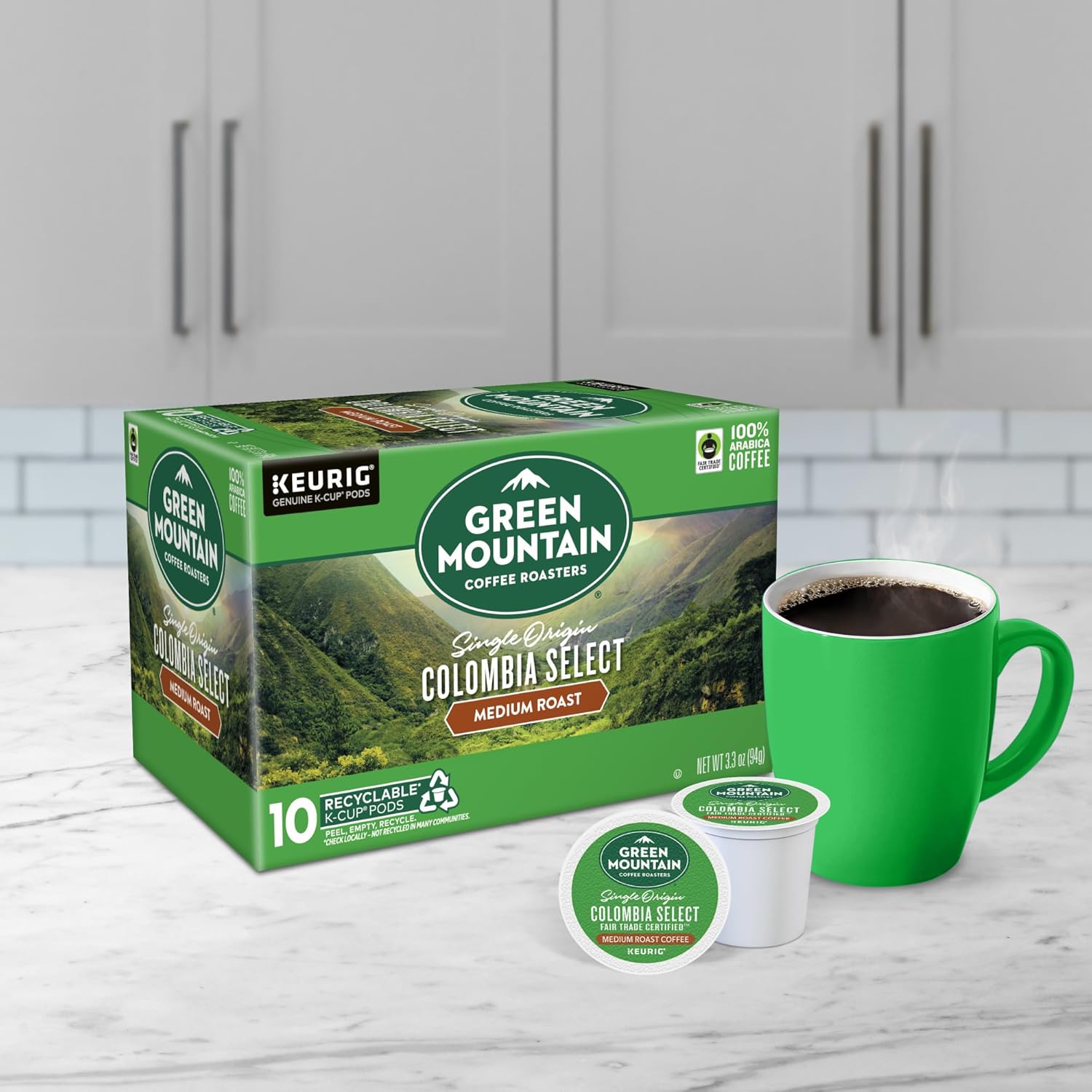 Green Mountain Coffee Roasters Half Caff Keurig Single-Serve K-Cup pods, Medium Roast Coffee, 72 Count (6 Packs of 12)