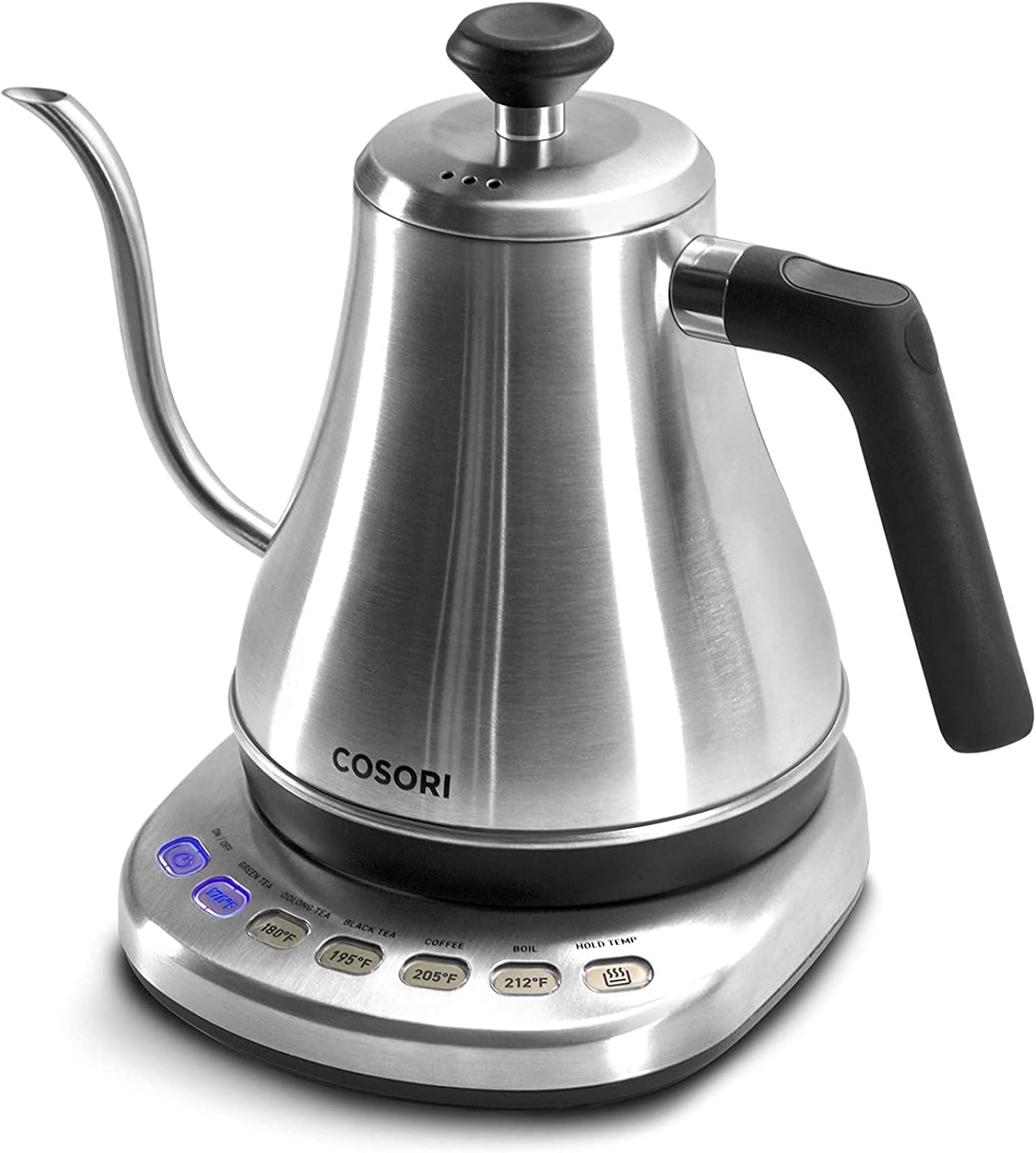 COSORI Electric Gooseneck Kettle with 5 Temperature Control Presets, Pour Over Kettle for Coffee & Tea, Hot Water Boiler, 100% Stainless Steel Inner Lid & Bottom, 1200W/0.8L