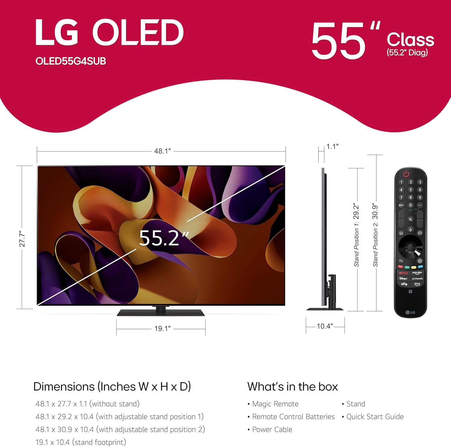 LG 83-Inch Class OLED evo G4 Series Smart TV 4K Processor Flat Screen with Magic Remote AI-Powered with Alexa Built-in (OLED83G4WUA, 2024)
