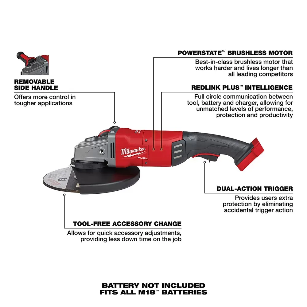 Milwaukee Pre-Sale 2785-20 M18 FUEL 18V 7/9-Inch Large Angle Grinder - Bare Tool