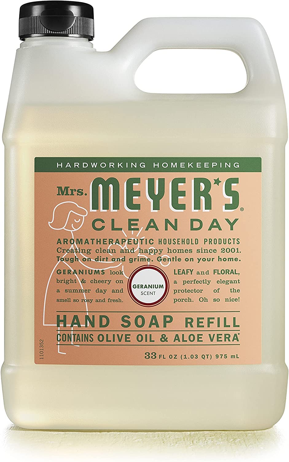 MRS. MEYER'S CLEAN DAY Liquid Hand Soap Refill, Cruelty Free and Biodegradable Formula, Lemon Verbena Scent, 33 oz