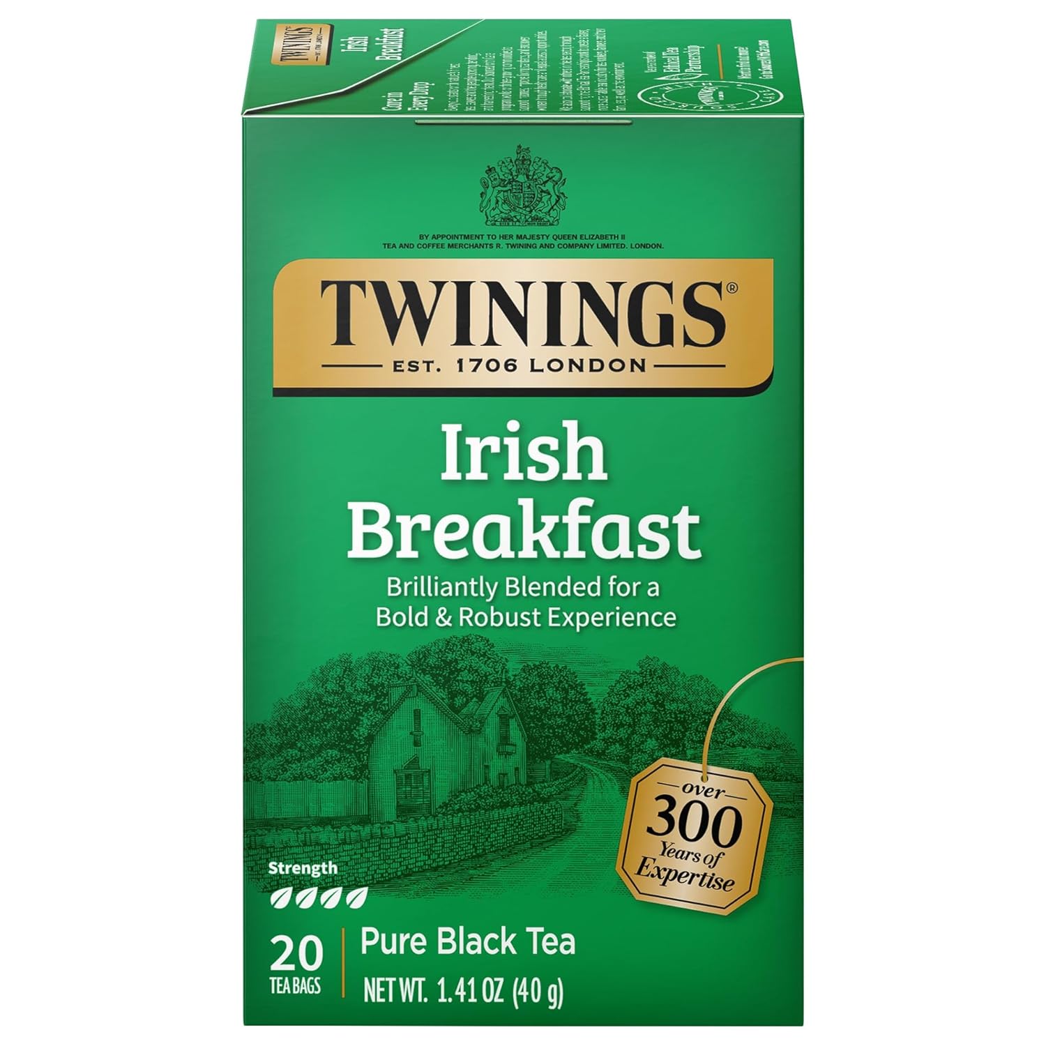 Twinings English Breakfast Black Tea Individually Wrapped Bags, 100 Count (Pack of 1), Smooth, Flavourful, and Robust, Caffeinated, Enjoy Hot or Iced | Packaging May Vary