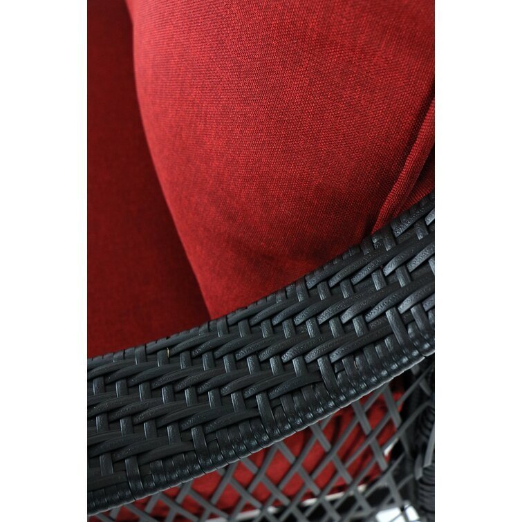 3-Piece Steel Patio Fire pit Conversation Set with Sahara Sand Cushions and 26 in. Square Fire pit Side Table