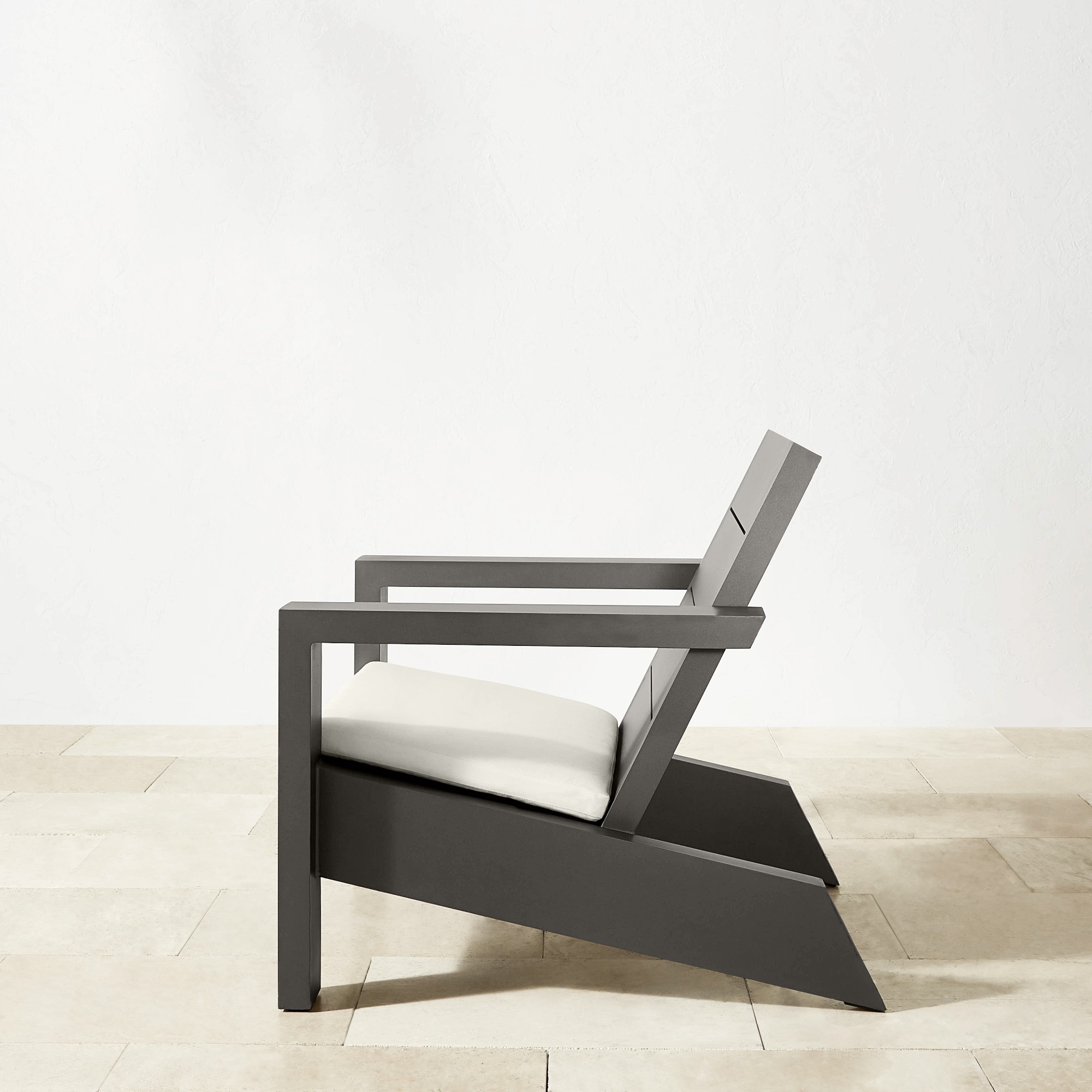 Larnaca Outdoor Slate Grey Metal Deck Chair