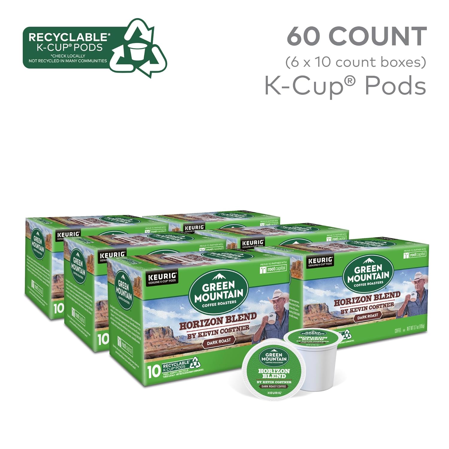 Green Mountain Coffee Roasters Dark Magic Keurig Single-Serve K-Cup Pods, Dark Roast Coffee, 72 Count (6 Packs of 12)