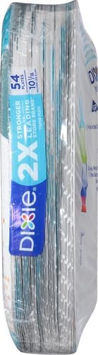 Dixie Large Paper Plates, 10 Inch, 54 Count, 2X Stronger*, Microwave-Safe, Soak-Proof, Cut Resistant, Disposable Plates For Everyday Breakfast, Lunch, & Dinner Meals