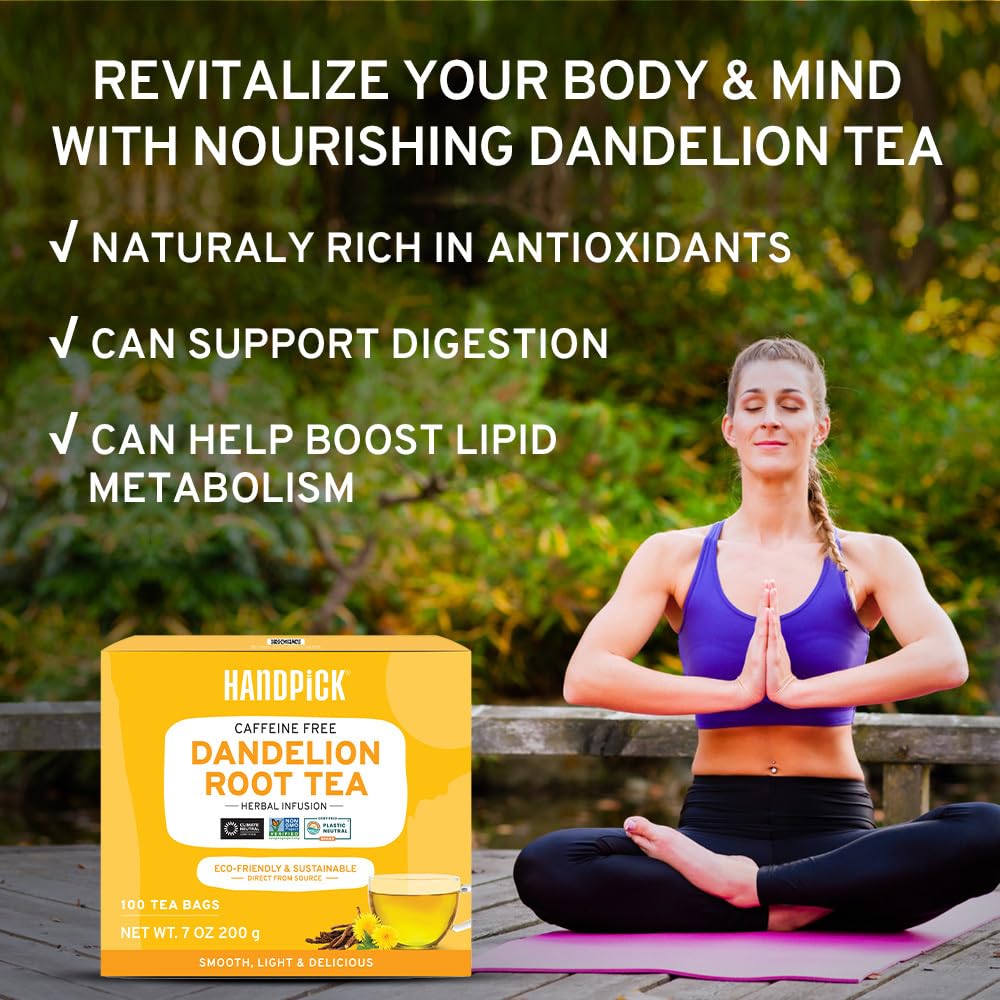 HANDPICK, Peppermint Tea, Eco-Conscious Tea Bags - 100 Count | Caffeine Free, Non-GMO | Minty, Fresh & Cool flavor | Direct From Source