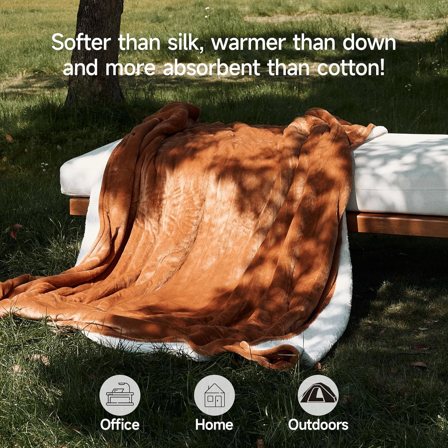 GOTCOZY Heated Blanket Electric Throw 50''X60''- Soft Silky Plush Electric Blanket with 4 Heating Level & 3 Hour Auto Off Heating Blanket, ETL Certified Machine Washable (Rose Dust)