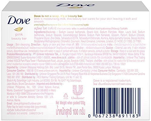 Dove Beauty Bar Gentle Skin Cleanser Pink 6 Bars Moisturizing for Gentle Soft Skin Care More Moisturizing Than Bar Soap 3.75 oz