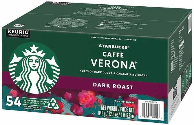 Starbucks K-Cup Coffee Pods, Dark Roast Coffee, French Roast for Keurig Brewers, 100% Arabica, 4 boxes (96 pods total)