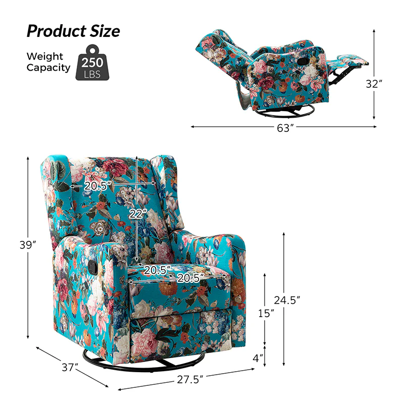 Damian Manual Swivel Glider Recliner