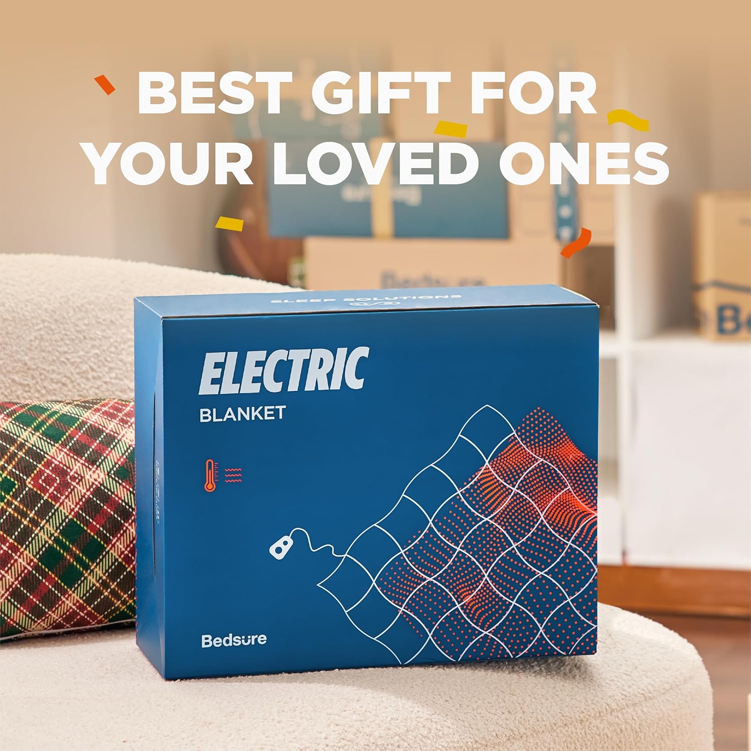 Bedsure Heated Blanket Electric Throw - Soft Flannel Electric Blanket, Heating Blanket with 4 Time Settings & 6 Heat Settings, Warm Blanket Gift for Grandma (50x60 inches, Grey)