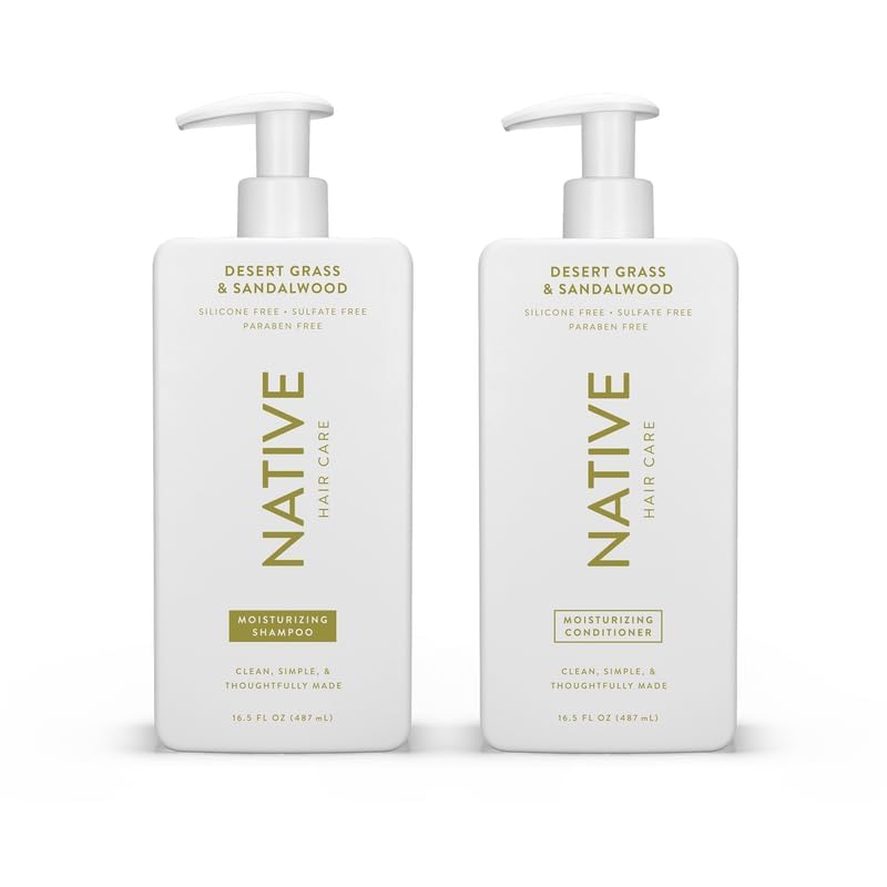 Native Shampoo and Conditioner Set | Sulfate Free, Paraben Free, Dye Free, with Naturally Derived Clean Ingredients| 16.5 oz (Coconut & Vanilla, Moisturizing), 2, 1.3 ounces