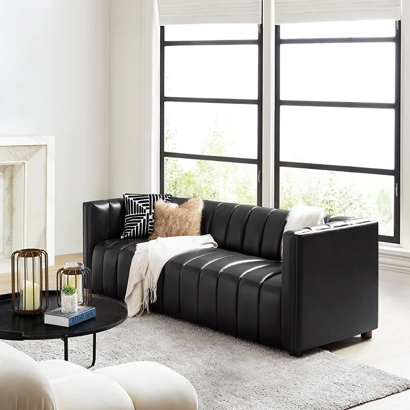 Rowan Genuine Leather Vinyl Office Sofa -83