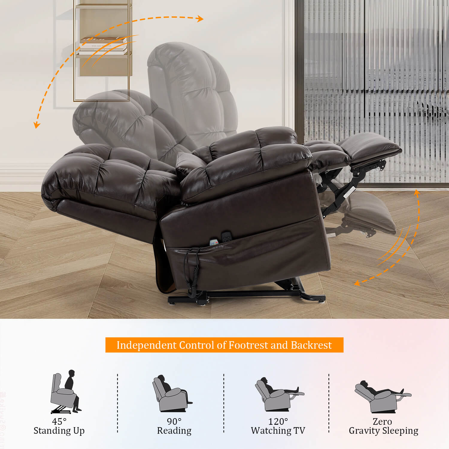 Zero Gravity Power Lift Recliner Chair, Three Motor