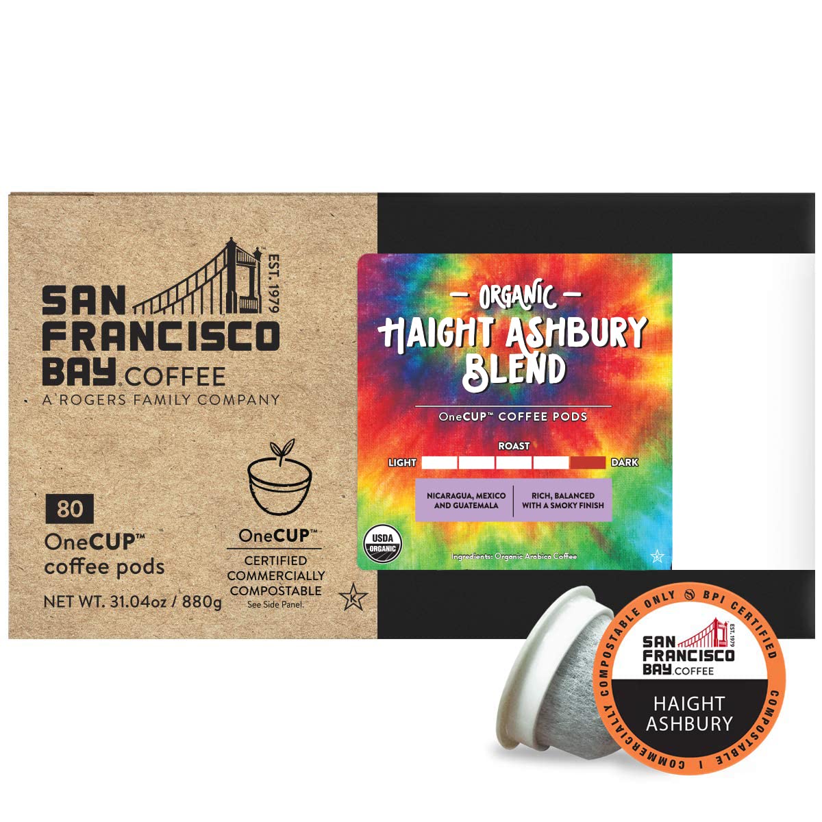 San Francisco Bay Compostable Coffee Pods - French Roast (80 Ct) K Cup Compatible including Keurig 2.0, Dark Roast