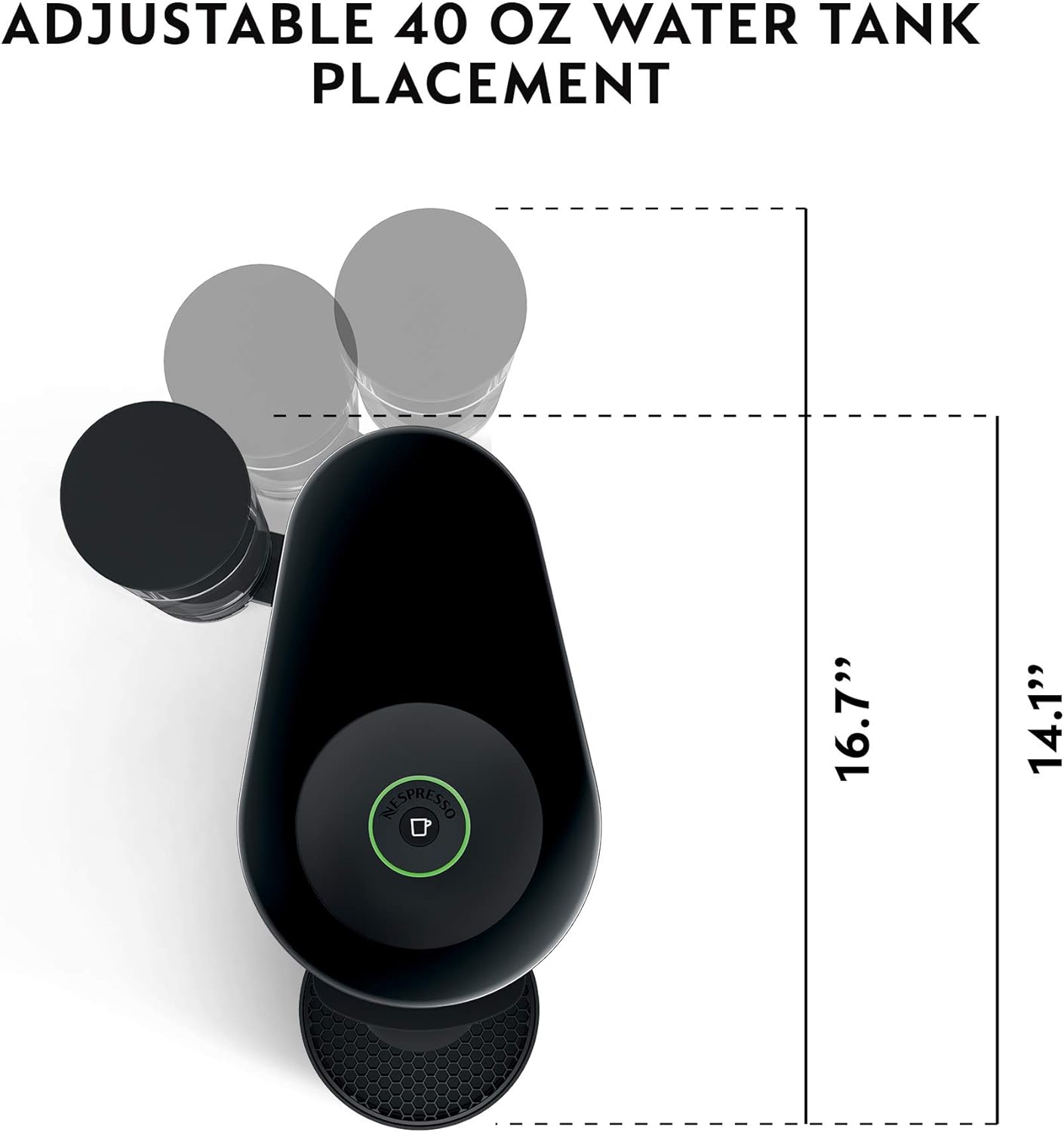 Nespresso Vertuo Plus Deluxe Coffee and Espresso Maker by De'Longhi, Matte Black