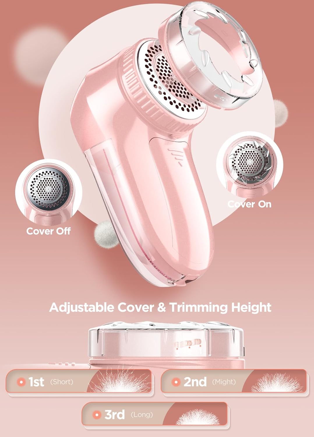 Bymore Fabric Shaver, Lint Remover, Lint Shaver Defuzzer Sweater Shaver for Clothes and Furniture AC Adapter or Battery Operated Pill Fuzz Remover