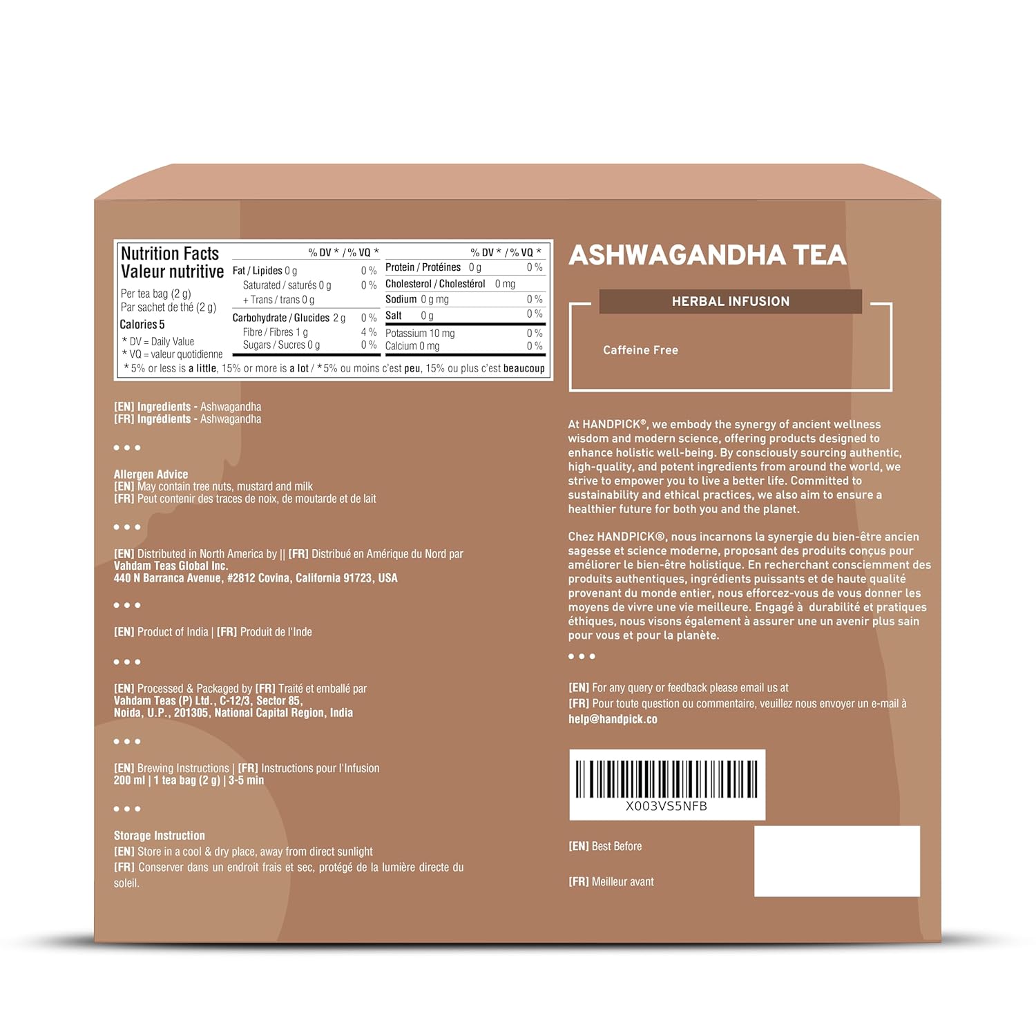 HANDPICK, Peppermint Tea, Eco-Conscious Tea Bags - 100 Count | Caffeine Free, Non-GMO | Minty, Fresh & Cool flavor | Direct From Source