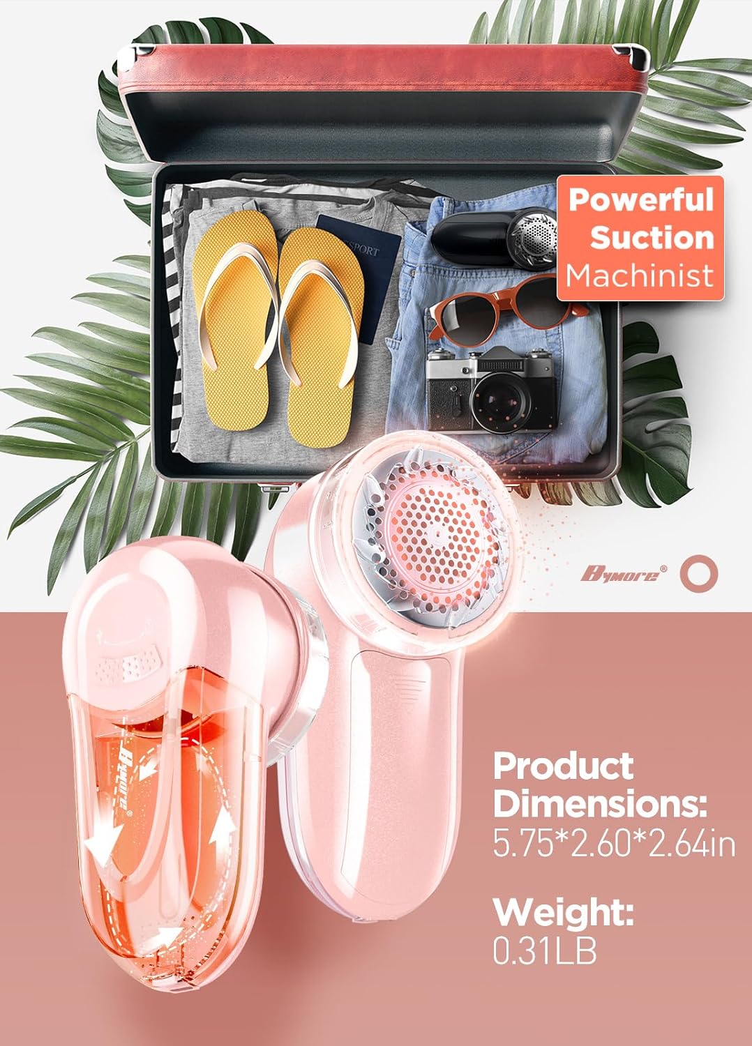 Bymore Fabric Shaver, Lint Remover, Lint Shaver Defuzzer Sweater Shaver for Clothes and Furniture AC Adapter or Battery Operated Pill Fuzz Remover