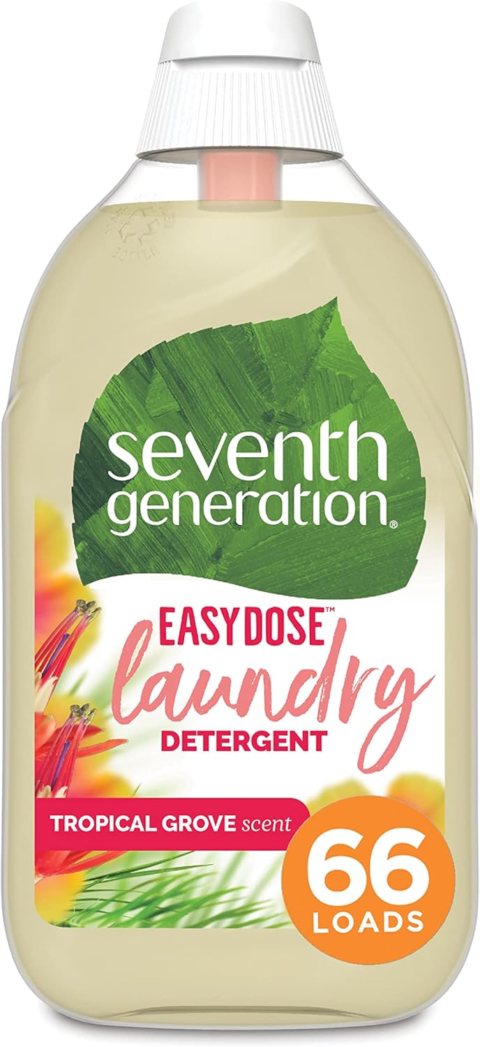 Seventh Generation EasyDose Laundry Detergent, Ultra Concentrated: 66 Loads, Free & Clear Designed for Sensitive Skin, 23.1 Fl Oz