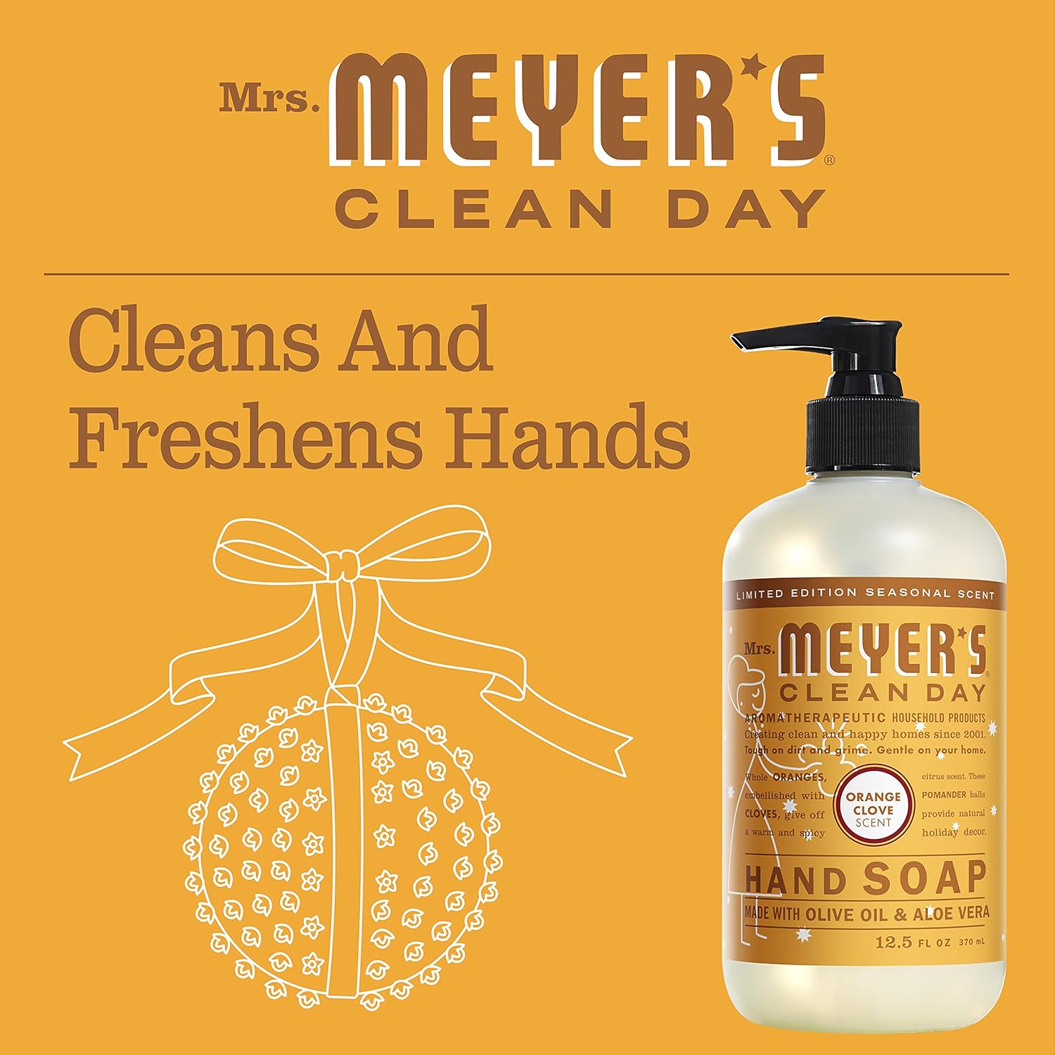 MRS. MEYER'S CLEAN DAY Hand Soap, Made with Essential Oils, Biodegradable Formula, Honeysuckle, 12.5 fl. oz - Pack of 3